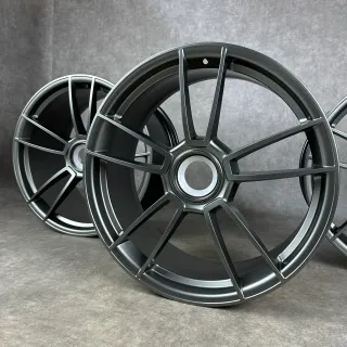 Porsche 992 Turbo S Felgen 20"+21" Original Zentralverschluß ZV Platinum 992044602BA - Bild 3
