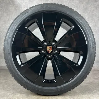 Winterräder Porsche Macan Electric EV 22" Original Styling Felgen Turbo 95C044660G Schwarz hochglanz TOP - Bild 5
