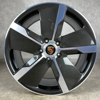 Porsche Taycan 21" Original Exclusive Felgen 4S Turbo S Carbon Aeroblades 9J1073660S - Bild 4