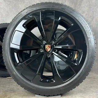 Winterräder Porsche Macan Electric EV 22" Original Styling Felgen Turbo 95C044660G Schwarz hochglanz TOP - Bild 2