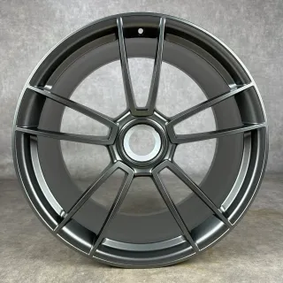 Porsche 992 Turbo S Felgen 20"+21" Original Zentralverschluß ZV Platinum 992044602BA - Bild 5