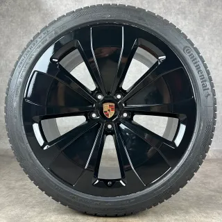Winterräder Porsche Macan Electric EV 22" Original Styling Felgen Turbo 95C044660G Schwarz hochglanz TOP - Bild 4