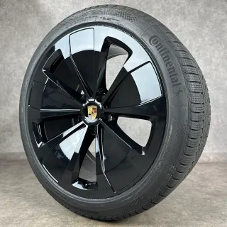 Winterräder Porsche Macan Electric EV 22" Original Styling Felgen Turbo 95C044660G Schwarz hochglanz TOP - Bild 8