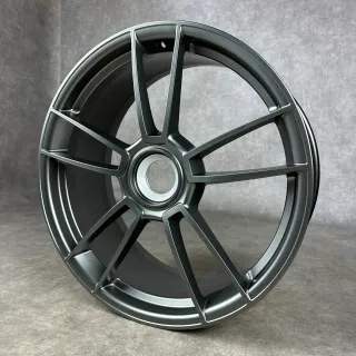 Porsche 992 Turbo S Felgen 20"+21" Original Zentralverschluß ZV Platinum 992044602BA - Bild 8