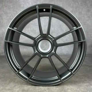 Porsche 992 Turbo S Felgen 20"+21" Original Zentralverschluß ZV Platinum 992044602BA - Bild 4