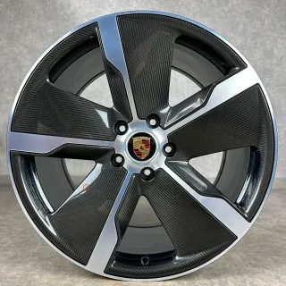 Porsche Taycan 21" Original Exclusive Felgen 4S Turbo S Carbon Aeroblades 9J1073660S - Bild 6