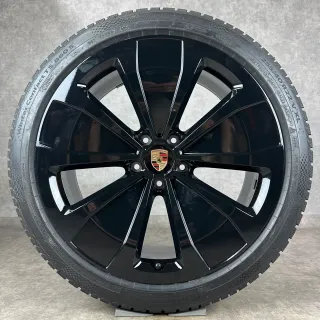 Winterräder Porsche Macan Electric EV 22" Original Styling Felgen Turbo 95C044660G Schwarz hochglanz TOP - Bild 3