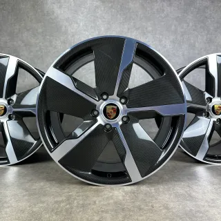 Porsche Taycan 21" Original Exclusive Felgen 4S Turbo S Carbon Aeroblades 9J1073660S - Bild 2